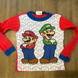 VINTAGE super Mario brothers boys so small t Shirt Boys gaming pajamas